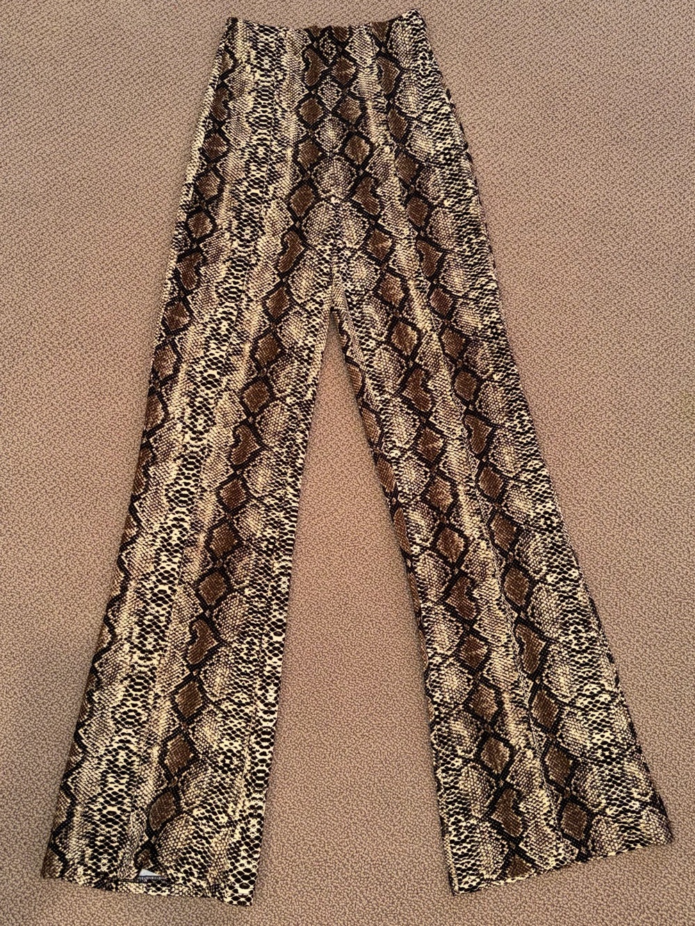 Nordstrom Brown Snake-Print Wide-Leg Pants